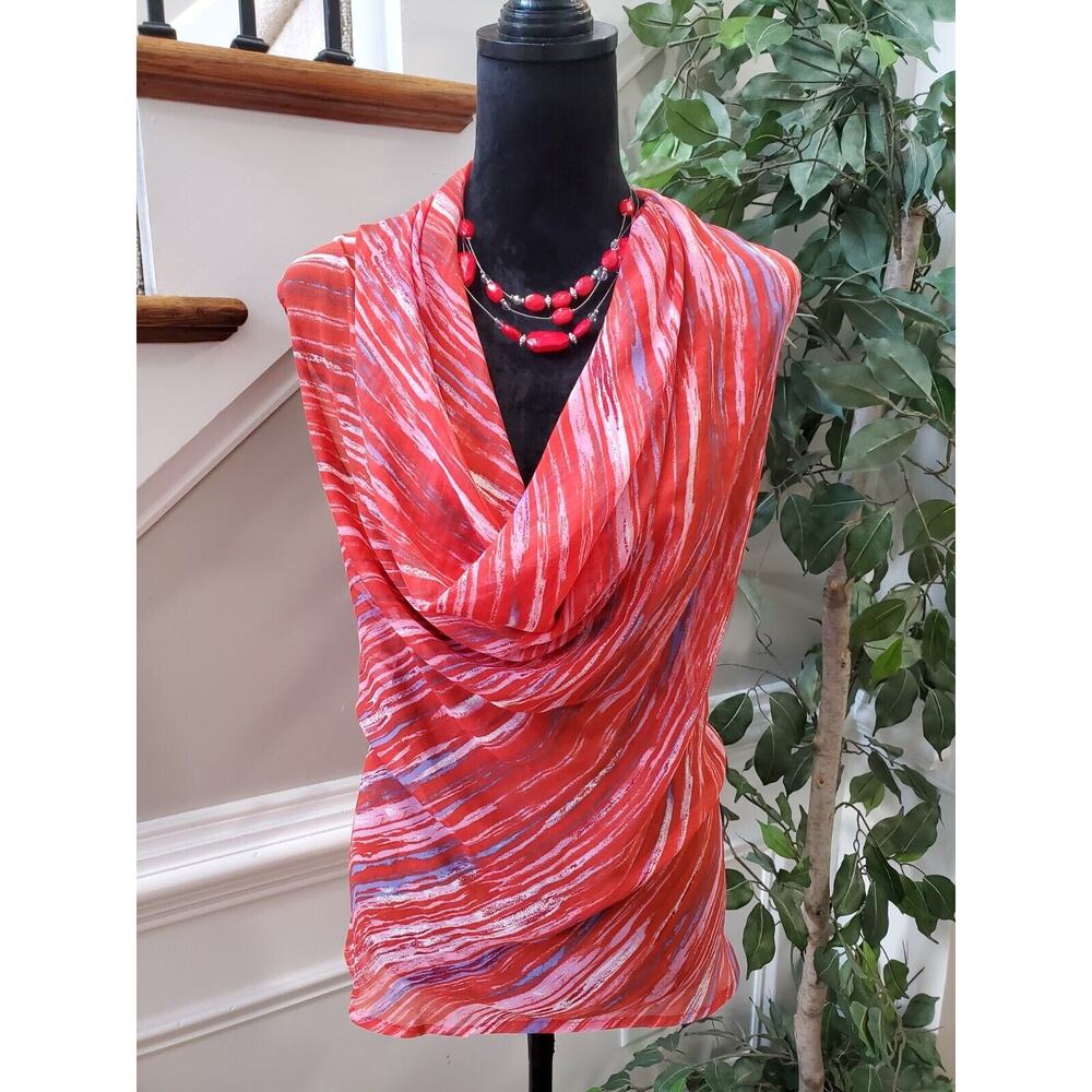 New Directions Women's Multicolor Tie Dye V-Neck Sleeveless Top Blouse Size XL - Picture 8 of 10